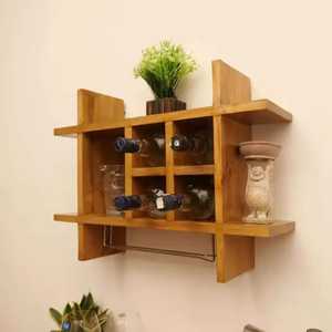 Wooden <b>Wall</b> Mounted Adjustable Modern Flower Pot Holder <b>Floating</b> Storage Display Shelf Bar Living Room Organizer <b>Unit</b> Ledge - Product Image 1