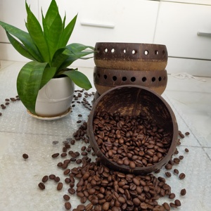 ชามมะพร้าวขัดเงาสีธรรมชาติเป็นมิตรกับสิ่งแวดล้อมสำหรับการตั้งแคมป์โดยตรงจากเวียดนาม - Product Image 5