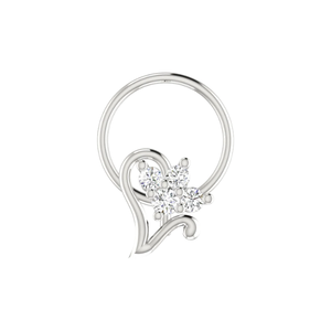 AJRETAIL Bijou de piercing fin pour femme, motif floral ethnique, design Royal Flourish en or 14K, clou de nez en diamant naturel 0,08 ct - Product Image 3