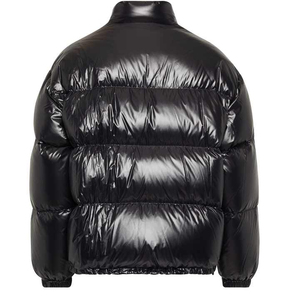 Men's Solid Color Puffer <b>Jacket</b> Windproof Zipper Closure Casual Winter Style Stand Collar Regular Fit Thick Polyester Shell - Product Image 5