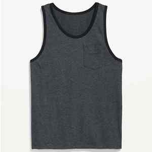 Expédition immédiate Débardeurs personnalisés pour hommes à séchage rapide, sportifs, pour l'entraînement et la musculation, respirants, anti-boulochage, col rond, tricotés - Product Image 3