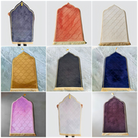 Irregular Modern Home Prayer Rug Flannel Thickened Short Pile Embossed Carpet Anti-slip Lace Trimming 65x110cm Solid Color Dot