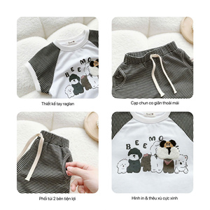 Conjuntos de Ropa para Niños de la Mejor Calidad, Camiseta y Pantalones Cortos de Algodón Cómodos para Niños Pequeños, Ropa para Niños Pequeños para el Hogar - Product Image 6