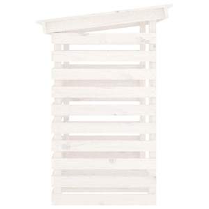 Support à bois de chauffage en pin massif 42,5"x28,7"x42,5" Blanc - pour Cheminées et Accessoires - Product Image 6