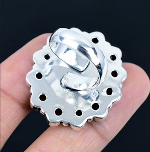 Rose <b>Quartz</b>, Garnet Gemstone Flower Shape Alternative <b>Ring</b>, Special Jewelry Gift for Mom, Floral Jewelry - Product Image 3