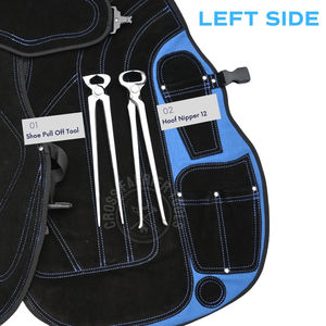 Juego de herramientas para el cuidado de pezuñas equinas con protectores de seguridad, alicates para pezuñas, herramienta para quitar calzado equino, martillo curvo para pezuñas, lima de acabado y raspador. - Product Image 4