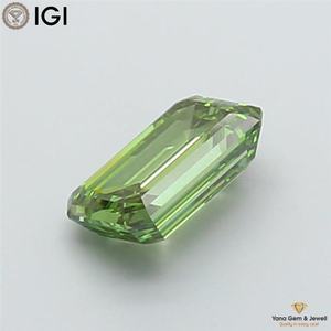 เพชร CVD เกรดสูงสุด ผลิตในห้องปฏิบัติการ สีเขียวแฟนซีสดใส ความสะอาดระดับ VS1 น้ำหนัก 2.00 กะรัต ทรง Emerald Cut ได้รับการรับรองจาก IGI สำหรับเครื่องประดับที่มีเอกลักษณ์ - Product Image 6