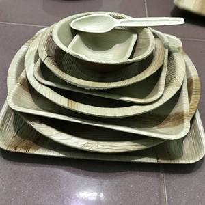 Assiettes jetables en feuilles de palmier d'arec biodégradables en gros pour l'extérieur et le camping - Product Image 6