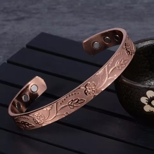 Best Price High Quality Vintage Unisex for Solid <b>Copper</b> <b>Bracelet</b> with for Women <b>Magnetic</b> Relief <b>bracelet</b> Handmade Stylish <b>Copper</b> - Product Image 3