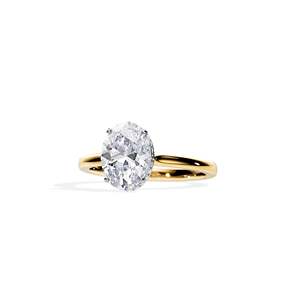 Women's 14K Gold Plated Oval Cut Diamond Engagement Ring Prong Setting floral Style - Product Image 3