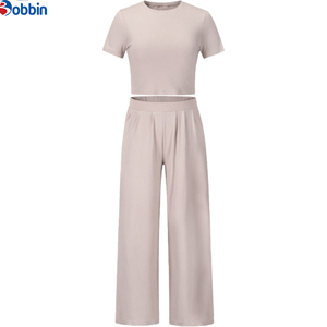 Conjuntos deportivos informales de alta calidad para mujer, novedad de primavera y verano, camiseta de manga corta + pantalones, traje de dos piezas, talla grande - Product Image 6