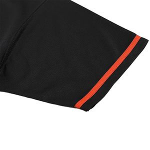 RIFAT SPORTS WEAR Customized Team Name Black <b>Baseball</b> Jersey Red Trim Short Sleeve Button Breathable Polyester Mesh Unisex Adult - Product Image 3