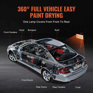 2000W infrarrojo de mano/soporte de doble uso Auto calefacción cura luz 0-90 min sincronización para secado de pintura de coche 3,55 equipo de reparación de carrocería - Product Image 4