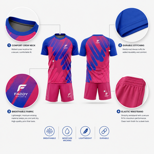 Ensemble de maillots de football personnalisés en sublimation intégrale, respirant, à séchage rapide, pour hommes et enfants, uniforme de football, vêtements de sport d'entraînement, tenues d'équipe - Product Image 4