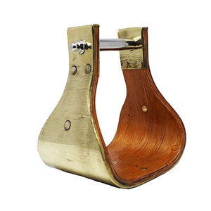 Estribos de madera con marco de latón y herrajes metálicos. Estribos de madera con marco de latón. Estribos de madera para caballo. Estribos de madera de la mejor calidad al 100%. - Product Image 3