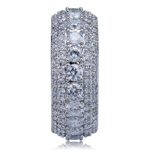 Anillos de Diamantes de Plata 925 con Oro de 18K para Mujer, Corte Brillante Redondo, Anillo de Boda de Lujo, Diamantes Blancos Cultivados en Laboratorio - Product Image 3