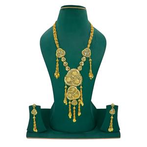 Mejor oferta directa de fábrica Conjunto chapado en oro Estilo clásico Boda y fiesta Joyería Collares India Conjunto de collar de lujo Colección - Product Image 1