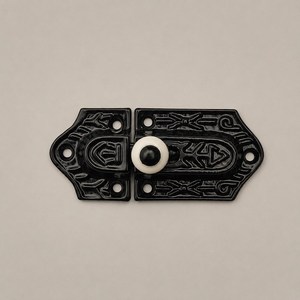 SUBHAM Loquet décoratif vintage en métal noir pour armoire, serrure de porte de placard antique, quincaillerie rustique pour meubles - Product Image 1