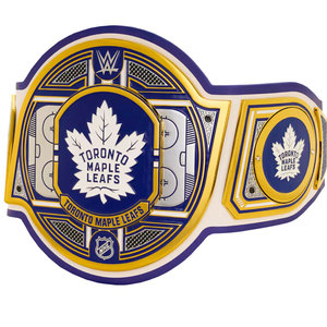 Cinturón de Campeonato Personalizado con Hoja de Arce de Hockey – Cinturón de Trofeo para Adultos con Placas de Metal Pesado Azul y Blanco - Product Image 2