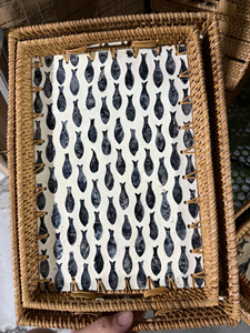 Vintage Polished Bamboo 2026 Rectangular Tray Woven Restaurant Display for Fruit <b>Vegetables</b> Chopsticks Spoon for <b>Storage</b> <b>Baskets</b> - Product Image 3