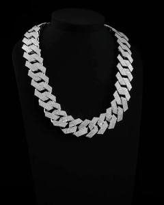 Collier chaîne cubaine Moissanite Iced Out, bijoux de luxe Hip Hop pavés, chaîne éclatante pour hommes et femmes - Product Image 1