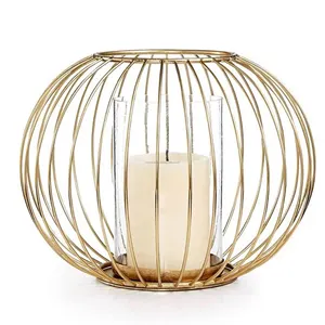 Metal wire Design Golden Handmade Tea Light Use Manufacturer And Exporter Customized Handmade Metal Candle