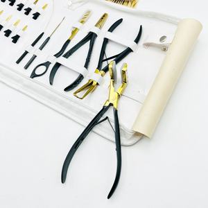 Kit d'outils Rexene blanc pour outils d'extension de cheveux en noir et or Outils de soins capillaires pour salon de coiffure - Product Image 3