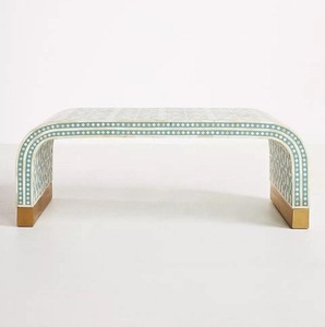ILAHI's Bone Inlay Table Modern Design Agate Detailing Storage Portable Home Furniture - Product Image 2