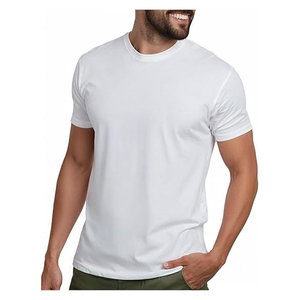 Custom Mens Casual Blank Solid Color Breathable Cotton Spandex Worsted Embossed Long Sleeve O Neck Collar <b>Tshirt</b> for Men Daily - Product Image 4