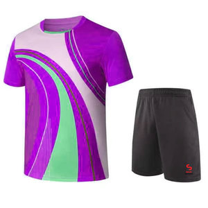 Conjunto de Uniforme de Tenis con Impresión Digital Personalizada, Camisetas de Bádminton Unisex de Manga Corta, 100% Poliéster Transpirable - Product Image 4