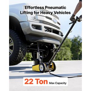 Gato hidráulico de suelo de acero de 22 toneladas (48501 lb) con pistón único, elevación rápida, postes de extensión y bomba de aire para elevación de vehículos - Product Image 2