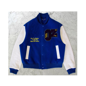 Blouson universitaire pour homme avec appliqué squelette, manches vertes et jaunes, style décontracté pour l'automne - Product Image 5