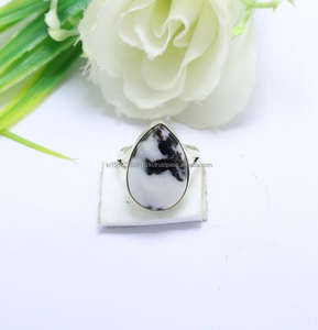 Anillo de Plata de Ley 925 Jasper Anillo de plata hecho a mano. Zebra Jasper Anillo de regalo de plata Mujer Jasper Joyería para regalo - Product Image 1