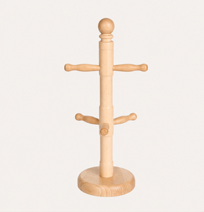 Wholesale Solid Beechwood Mug <b>Tree</b> <b>Stand</b> 6 Hooks Countertop Coffee Cup Holder Organizer For Kitchen Bar Custom Logo Low Price - Product Image 3