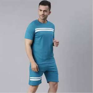 Conjunto de Camiseta y Pantalones Cortos Deportivos para Hombre de Alta Calidad, Duraderos y Transpirables para Actividades al Aire Libre de Verano, Conjuntos Estampados de Algodón - Product Image 4