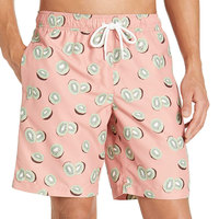 Unisex premium zwemshorts |   Roze kiwi-fruitmotief, sneldrogende, waterdichte, ademende, milieuvriendelijke strandbroek, zomersurfshort