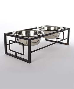 Accesorios, estación de alimentación de diseño para mascotas, soporte para tazón de mascotas con acabado dorado, solución de alimentación elevada para mascotas, tazón de cerámica moderno para perros - Product Image 5