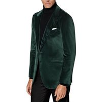 Costume de smoking homme vert émeraude en velours, un bouton, pour soirée formelle, blazer de créateur, mariage, tenue de marié