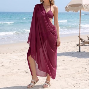 Sarong en mousseline transparente pour femme, jupe enveloppante à séchage rapide, châle de plage léger et multi-usage pour les vacances - Product Image 3