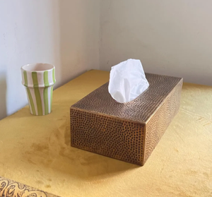 Elegant Golden Metal Tissue Holder with unique Design Perfect for Side <b>Tables</b> <b>Coffee</b> <b>Tables</b> Desks and Bedroom Use From India - Product Image 1