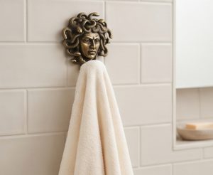 Antique Metal Medusa Head Wall <b>Hook</b> Handmade Decorative Face Pattern Single <b>Hook</b> For Clothing Storage Stylish Home Accent - Product Image 3