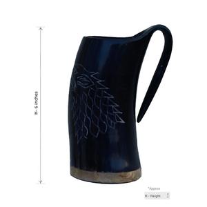 Jarra de Cuerno Vikinga Personalizada con Logotipo Grabado, Taza de Cerveza Tallada, Regalo de Navidad - Product Image 4