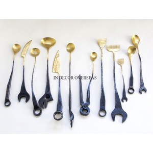 Ensemble de cuillères à thé de luxe en acier inoxydable plaqué or de haute qualité, couverts vintage résistants à la rouille, pour fêtes, mariages et usage domestique - Product Image 2
