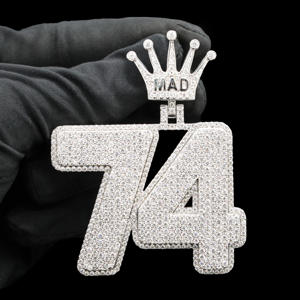 จี้เพชรฮิปฮอปแบบสั่งทำพิเศษ ชุบทอง ประดับเพชรคุณภาพสูง - Product Image 3