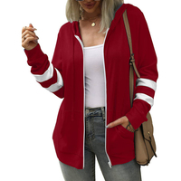 Veste décontractée à capuche zippée pour femme, veste légère à capuche entièrement zippée pour femme, veste décontractée à capuche zippée pour femme