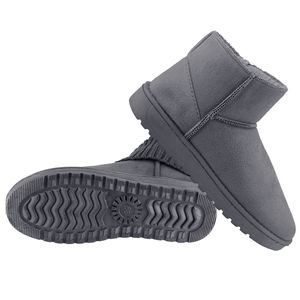 Stivali da Neve da Donna a Metà Polpaccio in Camoscio con Fodera Calda in Peluche Corto, Suola Antiscivolo in Gomma e Design a Maglia - Product Image 2