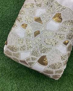 High Quality Sequin Embroidery Fabric 3D Floral Lace Fabric for Evening Dress Wedding Gown Garment - Product Image 5