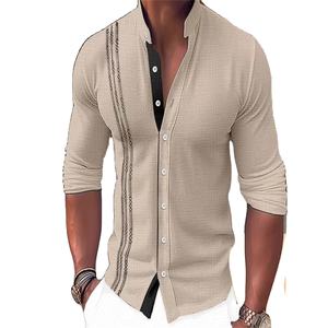 Custom High Quality Men Long Sleeved Leisure Shirts Fashionable Slim Design for Spring and Autumn European and American Style - Product Image 3