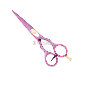 Tijeras de Peluquería Profesionales de 6.5 Pulgadas con Mango de Cerámica Rosa y Piedras de Color, Acero Inoxidable, Corte Suave - Product Image 2