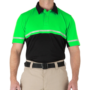 High Visibility <b>Polo</b> Shirt Reflective Tape Safety Workwear Black Yellow Short Sleeve Industrial Uniform Breathable Custom Design - Product Image 6